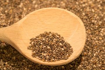 chia with wooden spoon