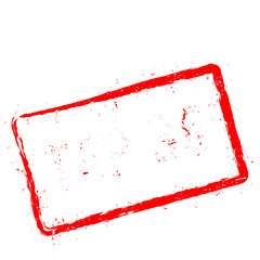 Top 35 red rubber stamp isolated on white background. Grunge rectangular seal with text, ink texture and splatter and blots, vector illustration.