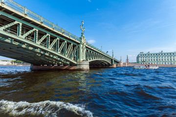 Trinity Bridge across the Neva in Saint Petersburg