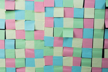 Image of colorful sticky notes on board