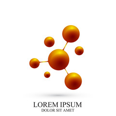 Modern Logotype icon dna and molecule. Vector template Logo for medicine, science, technology , chemistry, biotechnology.