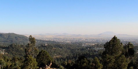 Panoramic view over the city of Addis Ababa, Ethiopia