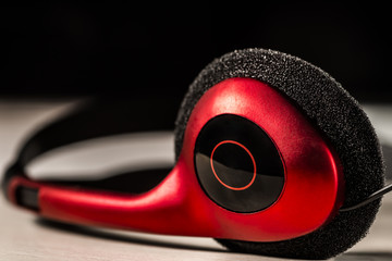 big red headphones