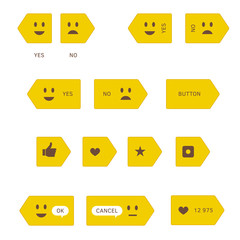 Yellow Buttons with Emotions