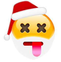 Dead Santa Smile Emoticon for Christmas and New Year