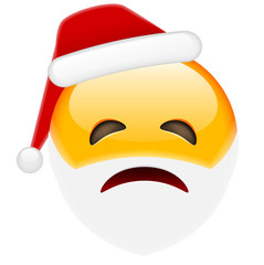 Unhappy Santa Smile Emoticon for Christmas and New Year