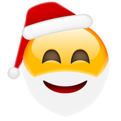 Happy Santa Smile Emoticon for Christmas and New Year