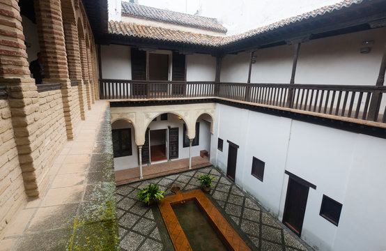 Courtyard of home of Hernan Lopez el Feri.  Granada,  Spain