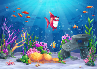 Undersea with funny fish