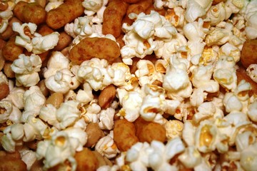 Popcorn mix close-up