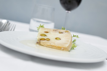 Pecorino cheese with honey and pistachio
