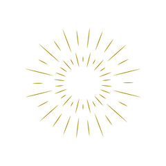 Rays radiating from a center. Linear drawing of rays of the sun. Design elements for your projects. Sunburst frame illustration.