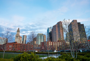 Obraz premium Dzielnica finansowa z wieżą urzędu celnego w North End Park