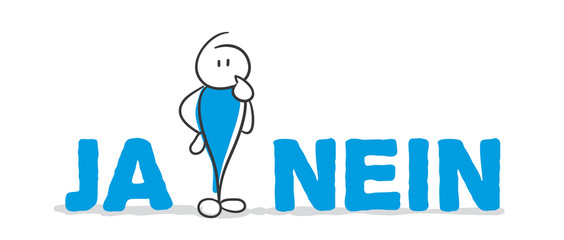 Stick Figure Series Blue / Ja Nein