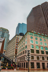 Modern Buildings at Faneuil Hall Square in downtown Boston