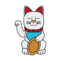 Cat icon. China cultura asia chinese theme. Isolated design. Vector illustration