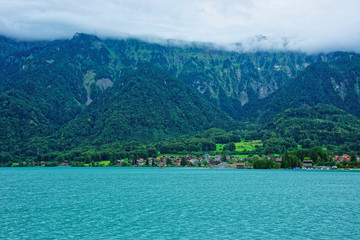 Panorama with Brienz Lake and Brienzer Rothorn mountain Bern Swiss