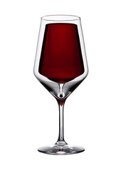 Glass of red wine still life isolated on white