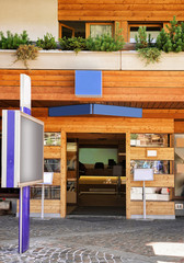 Entrance into an office in resort city Zermatt