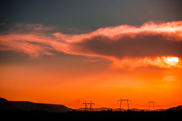 Dramatic sunset clouds