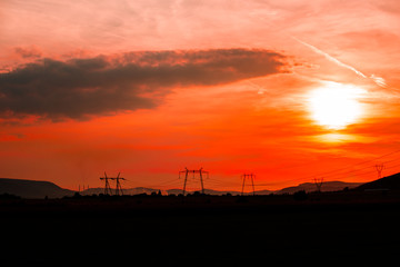 Naklejka premium Dramatic sunset clouds