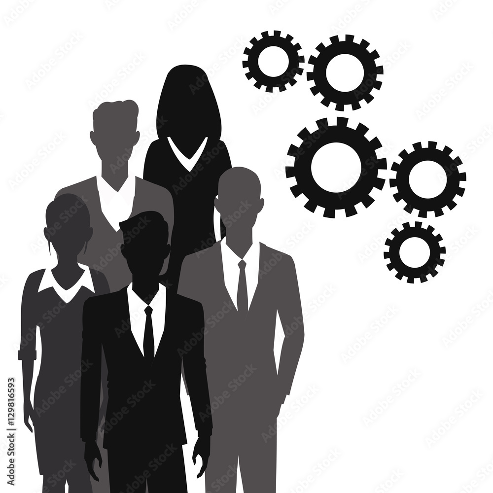 Wall mural business people teamwork gear together vector illustration eps 10