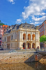 Opera House at Tepla River in Karlovy Vary
