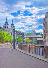 Saint Mary Magdalene Church and Promenade Karlovy Vary