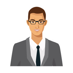 businessman with glasses manager work employee vector illustration eps 10