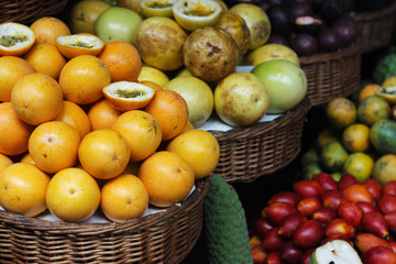 Fruit Baskets on daily market in Funchal,Madeira