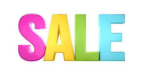 sale colorful 3d render isolated white