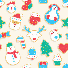Gingerbread seamless pattern