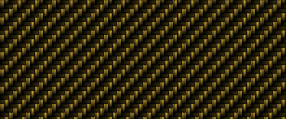 Yellow carbon fiber material texture background, digital illustration art work.