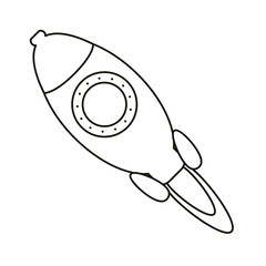 rocket startup launching outline vector illustration eps 10