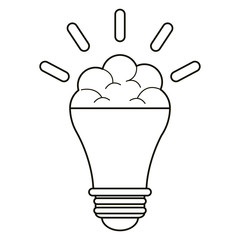 brain bulb idea innovation creative outline vector illustration eps 10