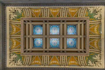 The ceiling inside the Library of Congress