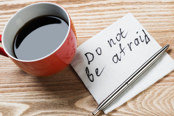Romantic message written on napkin