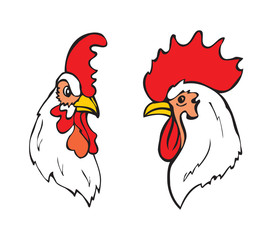 rooster head at different angles