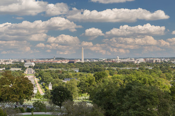 The view of Washington DC from Arlington Cemetery