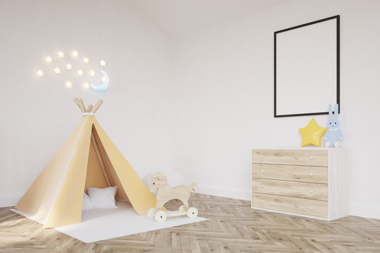 Baby's room with a tent