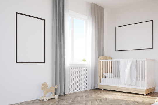 Corner of baby's room with a crib