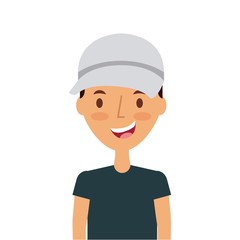 cartoon young man smiling and wearing casual clothes over white background. colorful design. vector illustration