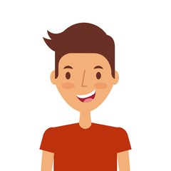 cartoon young man smiling and wearing casual clothes over white background. colorful design. vector illustration