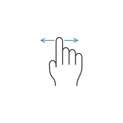Obraz premium Finger Drag line icon, touch & hand gestures, vector graphics, a