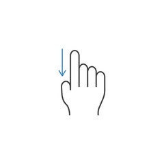 Obraz premium Swipe down & finger line icon, touch & hand gestures, vector gra