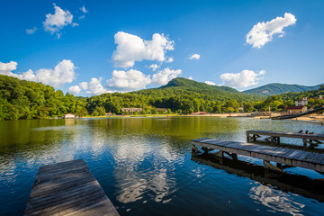 Docks in Lake Lure, in Lake Lure, North Carolina.