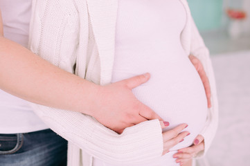 Close up of a cute pregnant belly