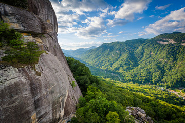 View of mountains from Chimney Rock State Park, North Carolina.