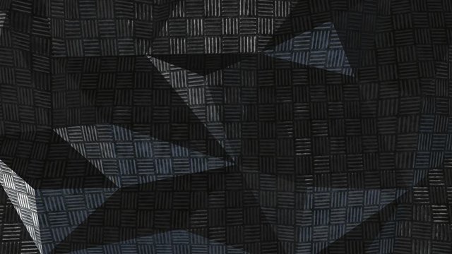 Metallic pattern texture abstract geometric triangular background seamless loop. 3D animation