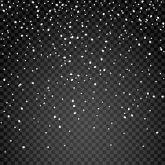 Snow vector effect isolated. Falling Snow winter cold weather. Christmas snowfall decoration background